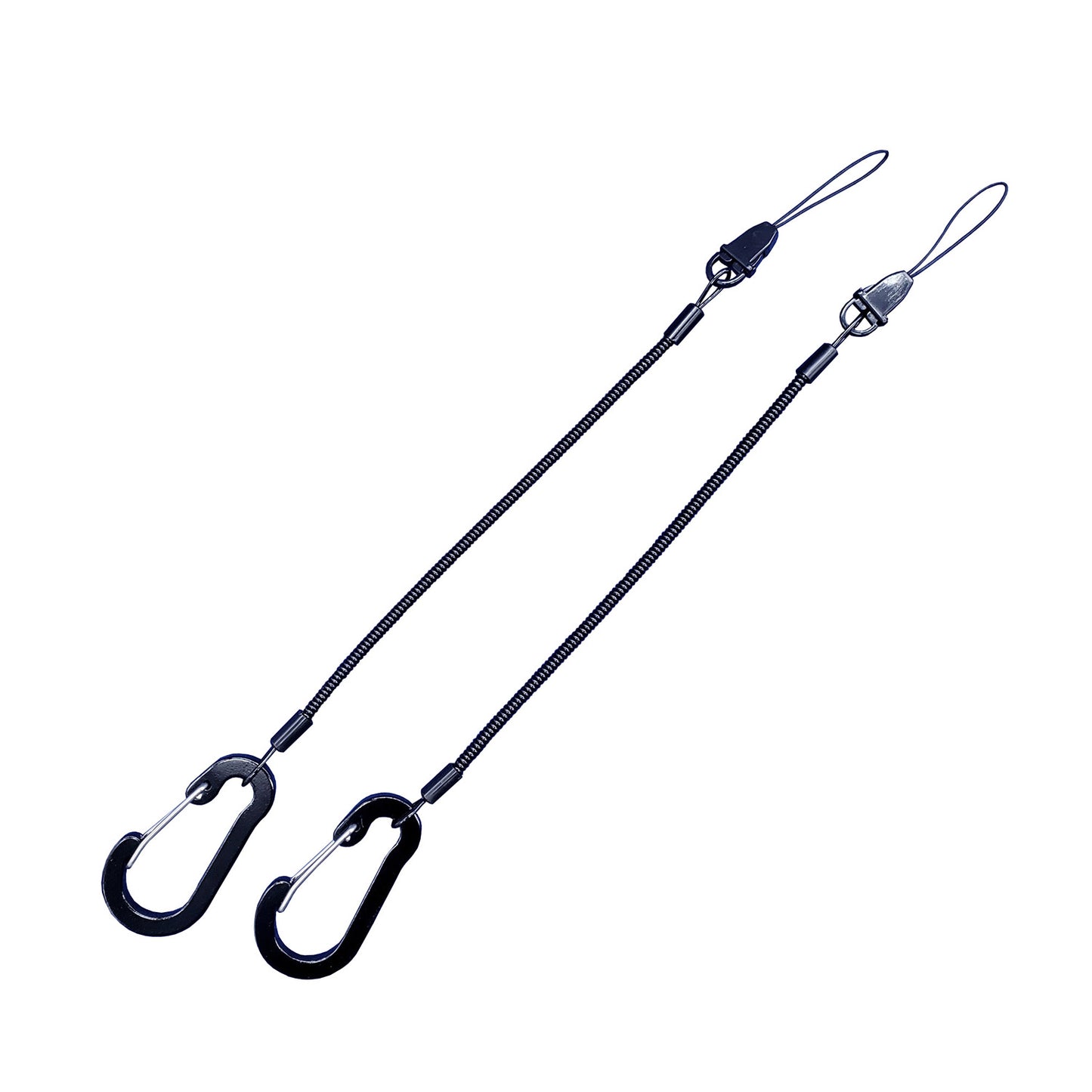【日本製】釣り用 小物落下防止 スパイラルコード カラビナ付き 2本セット 約25〜80cm プライヤー・ハサミに | BeyonMind