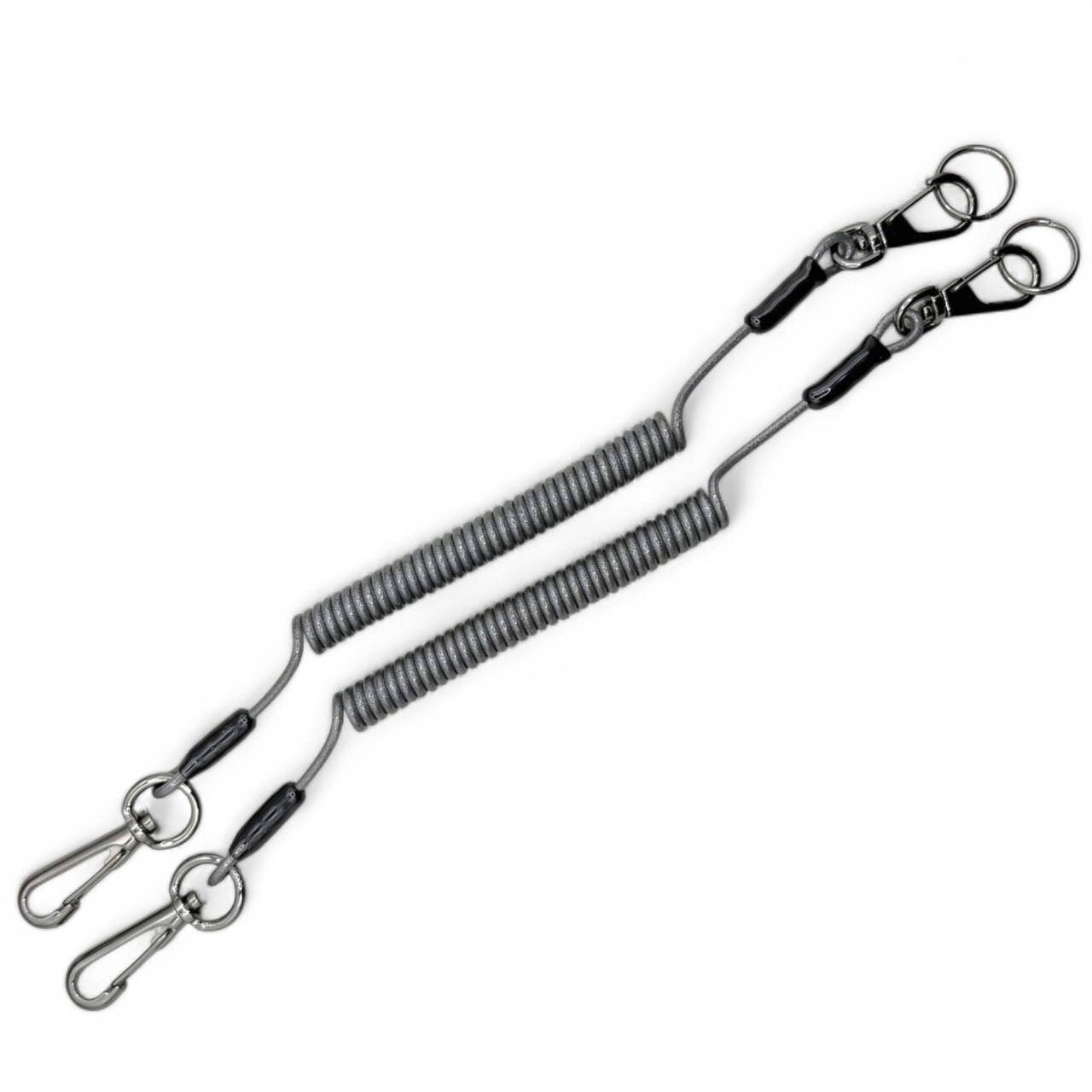 【日本製】セーフティーコード 2本セット 工具落下防止 1kg用 ステンレスワイヤー入り 約33cm〜130cm メタルシルバー | BeyonMind