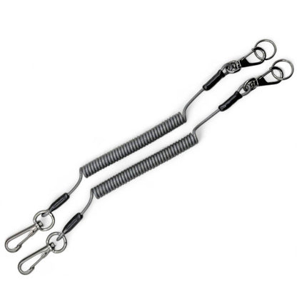 【日本製】セーフティーコード 2本セット 工具落下防止 1kg用 ステンレスワイヤー入り 約33cm〜130cm メタルシルバー | BeyonMind - BeyonMind