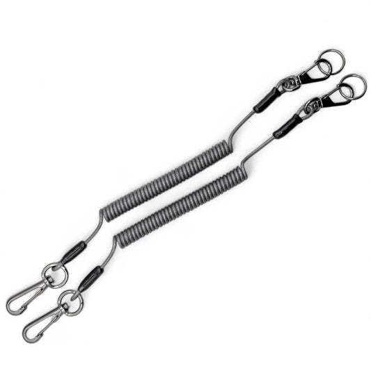 【日本製】セーフティーコード 2本セット 工具落下防止 1kg用 ステンレスワイヤー入り 約33cm〜130cm メタルシルバー | BeyonMind