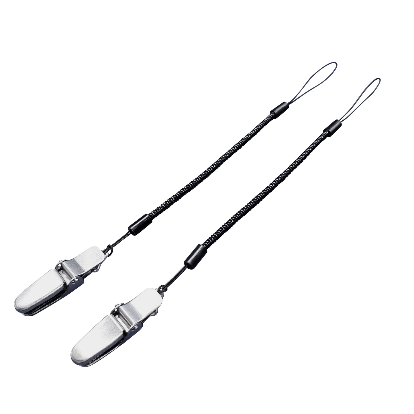 【日本製】超軽量スリム コイルストラップ 金属クリップ付 2本セット 20〜65cm | BeyonMind