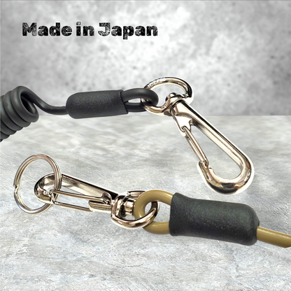 【日本製】カラビナ付き セーフティーコード 工具落下防止 2kg用 2本セット ステンレスワイヤー入 最大1350mm | BeyonMind